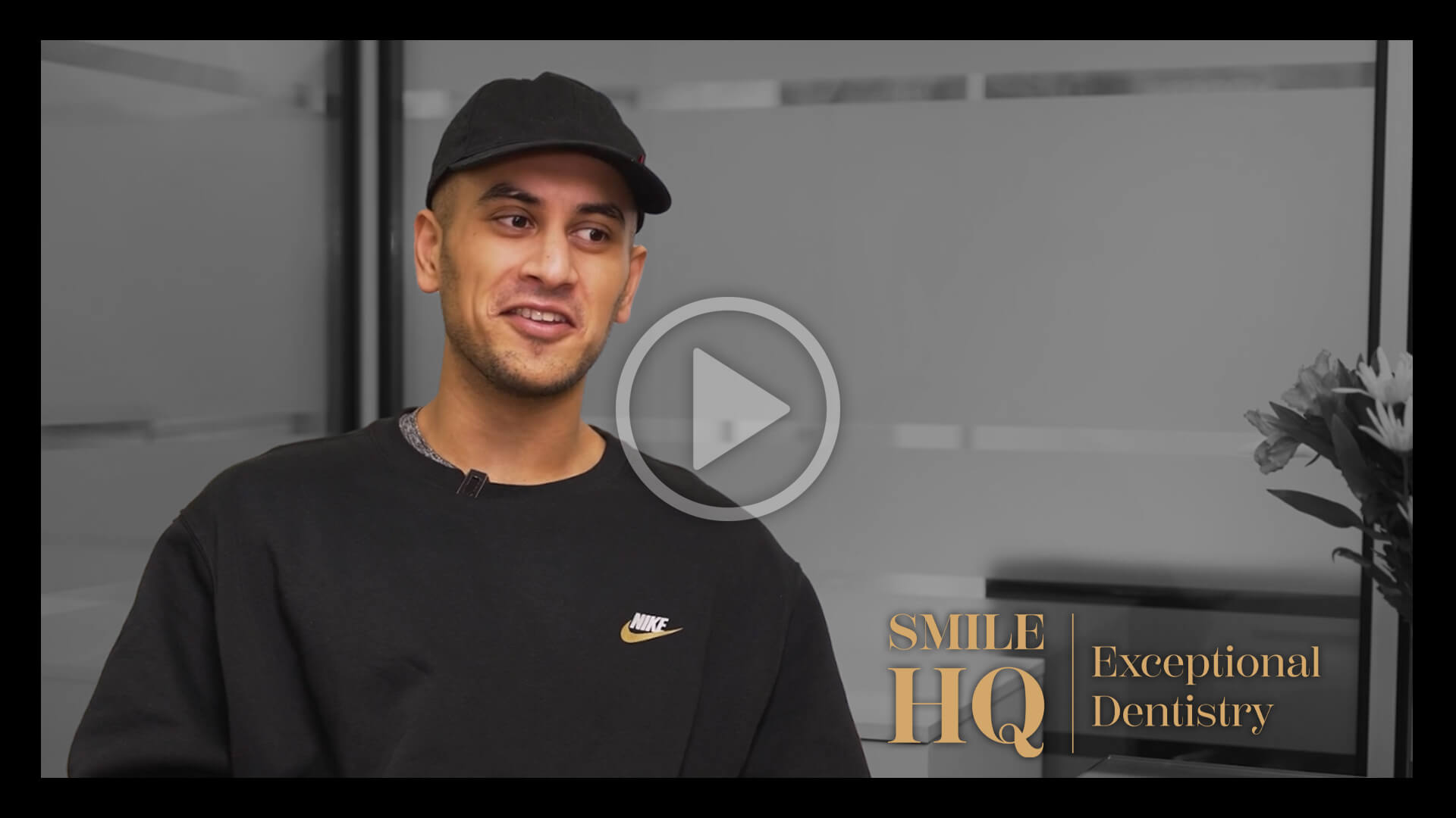 Image of a patient sharing their story in an interview at Smile HQ Exceptional Dentistry.