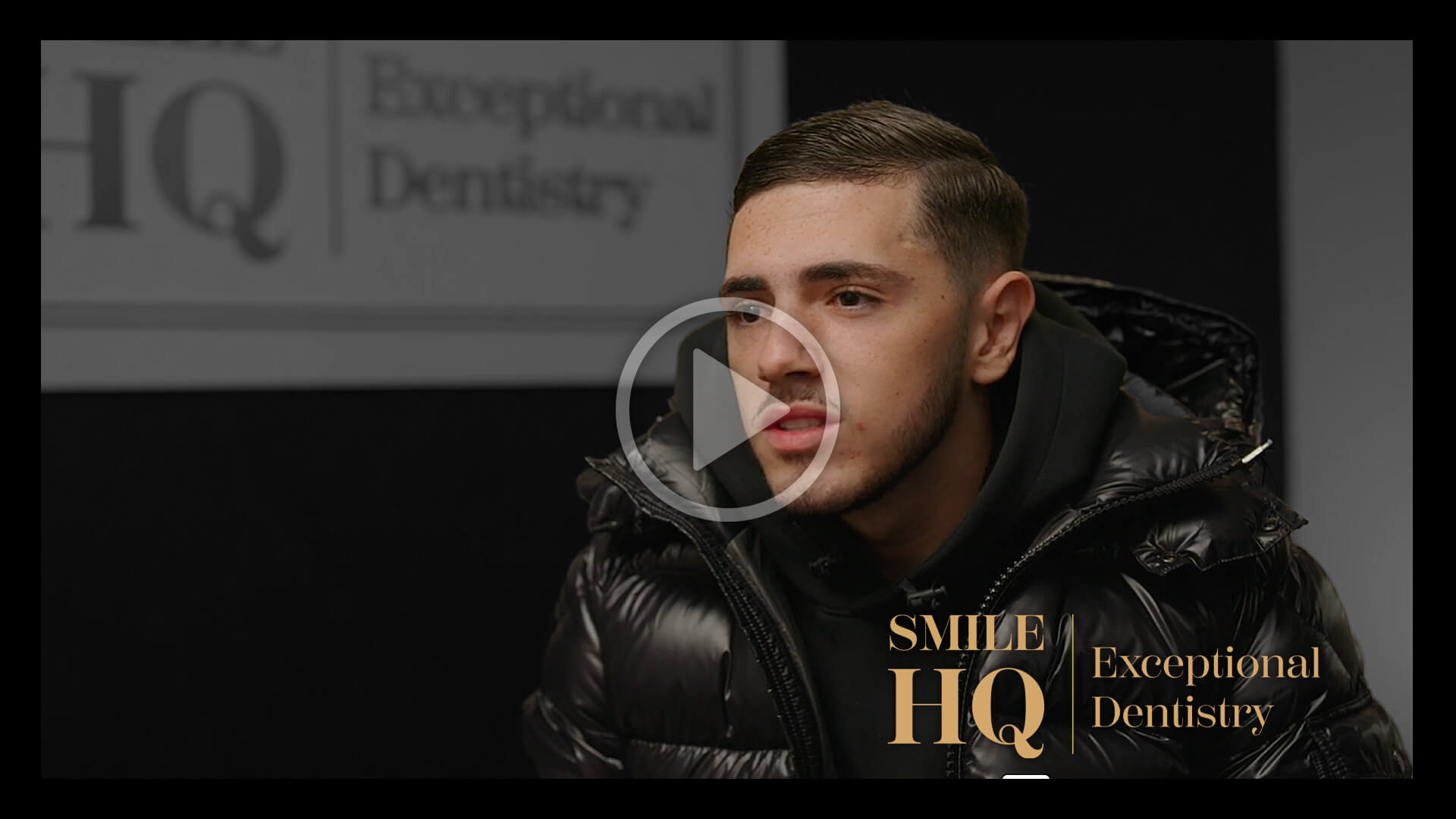 Image of a patient sharing their story in an interview at Smile HQ Exceptional Dentistry.