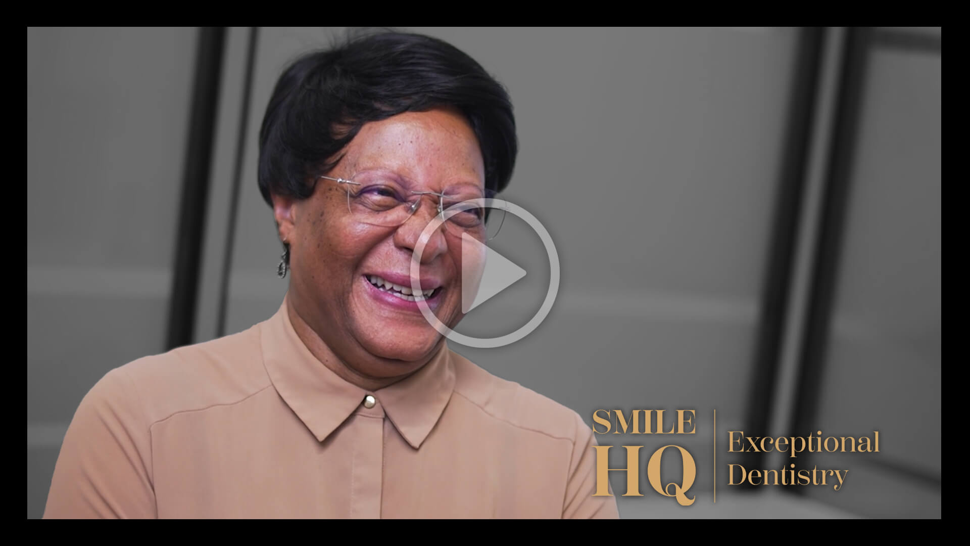 Image of a smiling patient sharing their story in an interview at Smile HQ