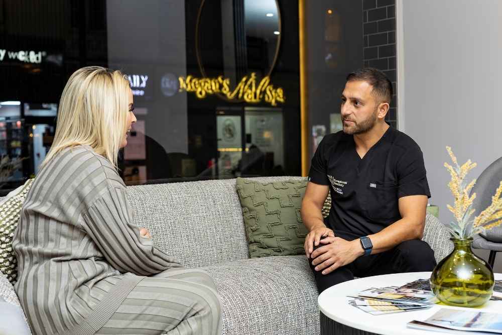 Nervous patient consultation with a dentist at SmileHQ Brentwood